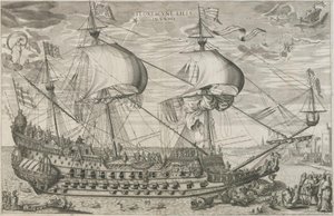 الزنابق تتفتح في موجة بواسطة الفنان inconnu